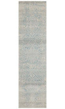 Aurora Glacier White Blue Transitional Runner Rug