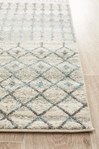 Aurora Slate White Transitional Runner Rug